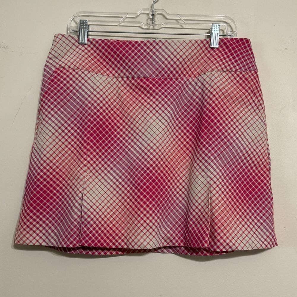 Nike Golf Dri Fit Plaid Tennis Skort Pink Size 12